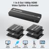 AceProAV 1080P 1x8 (4 Receivers) HDMI Splitter Over Cat6 Extender up to 164 Feet (50 Meters) for 8 Monitors and 1 Loop-Out Monitor (1 in 8 Out), IR Control and EDID Function view 4