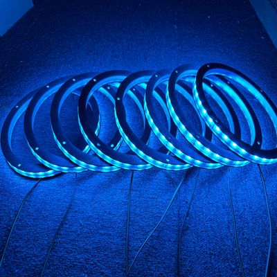 8PCS 8" RGB Changing Car LED Speaker Ring Light Kit Color Shift Coxial Speaker Rings Spacer Ring Light Can Controlled by Remote and Bluetooth APP Simultaneously