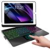 Baisla iPad 9th Generation Case with Keyboard 10.2" (2021), 360 Rotatable with Trackpad & Rainbow Backlit, iPad Keyboard case for 9th/8th/7th, iPad Air 3, iPad Pro 10.5 (Black) view 1