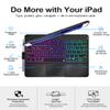 Baisla iPad 9th Generation Case with Keyboard 10.2" (2021), 360 Rotatable with Trackpad & Rainbow Backlit, iPad Keyboard case for 9th/8th/7th, iPad Air 3, iPad Pro 10.5 (Black) view 2