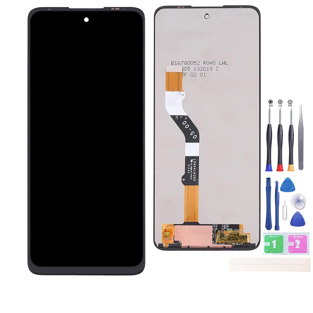Jinyan LCD Screen for Mo-torola Mo-to G51 5G 6.8" LCD Display + Outer Glass Touch Screen Digitizer Full Assembly Replacement (Black)