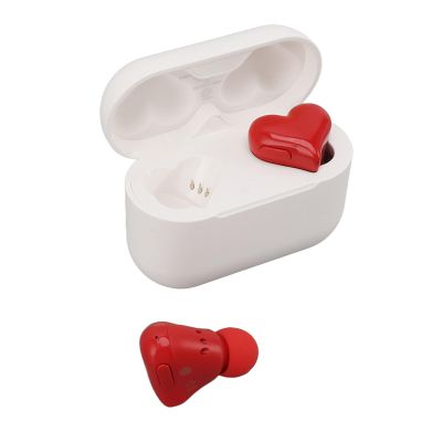 ASHATA Stylish Heart Shaped Earbuds, True Earbuds, Headphones with Charging Case, HiFi Stereo Earphones with Noise Cancellation for Calling