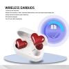 ASHATA Stylish Heart Shaped Earbuds, True Earbuds, Headphones with Charging Case, HiFi Stereo Earphones with Noise Cancellation for Calling view 2