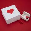 ASHATA Stylish Heart Shaped Earbuds, True Earbuds, Headphones with Charging Case, HiFi Stereo Earphones with Noise Cancellation for Calling view 3