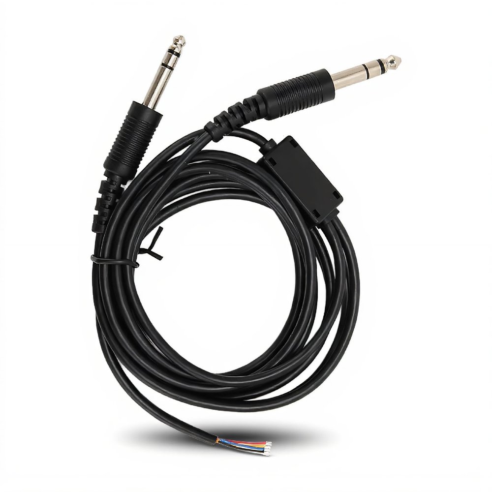 Aviation Headset Cable GA Dual Plug for David Clark AVCOMM, Aviation Headset Replacement Cable 3/16inch Microphone Plug PJ-068 and 1/4inchSpeaker Plug PJ-055