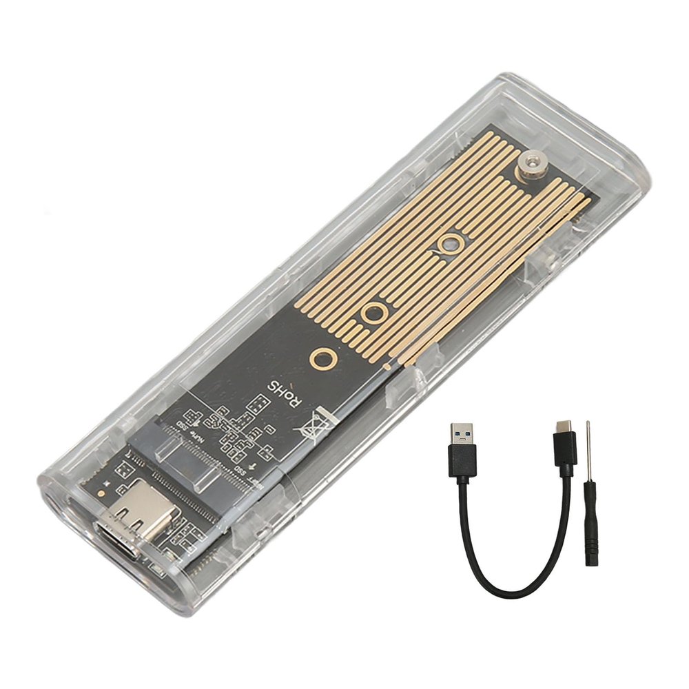 M.2 NVMe SATAs SSD Enclosure Adapter, 10Gbps USB 3.1 USB C External NVMe SSD Enclosure, Support 22x30, 22x42, 22x60, 22x80MM NVME Or NGFF SSDs
