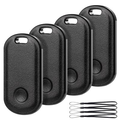DoHome 4 Pack Key Finder Bluetooth Tracker Work with Apple Find My IP67 Waterproof, Privacy Protection, Anti Lost Notification, Item Locator for Keys, Pets, Bags, Suitcase and More iOS Only Black