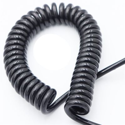 Trunking Solid Stretch 2.5meter Tensile Wire 2 Core 3-4-5-6-8-9-10-12 Core Spring Spiral Cable 0.2mm0.3mm0.5mm Wire Black and White Power Cord Connector Loom ( Color : 2 core , Size : 24 AWG 0.2mm )