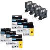 4-Pack 1/4" 6mm 18051 Heat Shrink Tube+ 6-Pack 3/4" 19mm 18489 Flexible Nylon Labels Use with DYMO Rhino 4200, 5200, 5000, 6000, 6000+ Label Maker and More,Black on White view 1