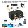 CKLau 2 Port Triple Monitor KVM Switch HDMI with Audio Output, All Input Cables, 2 USB 3.0 Hub for 2 Computers Sharing 3 Monitors Supports Emulation EDID, Hotkey Switching view 2