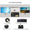 CKLau 2 Port Triple Monitor KVM Switch HDMI with Audio Output, All Input Cables, 2 USB 3.0 Hub for 2 Computers Sharing 3 Monitors Supports Emulation EDID, Hotkey Switching view 3