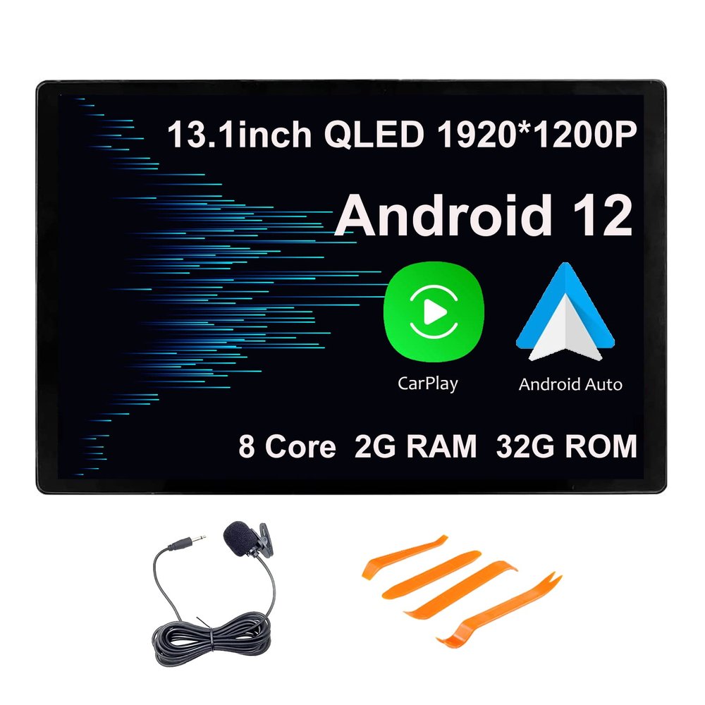 13.1" Universal 2 Double Din Android 12 Car Radio Stereo for Toyota Honda Nissan Mazda Jeep Ford GPS Navigation Carplay DSP Android Auto WiFi 4G 2K 1920 * 1200 IPS Android Auto DSP WiFi 4G 2+32GB