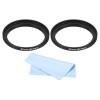 PATIKIL 37mm-40.5mm Metal Step Up Ring with Cleaning Cloth, 2 Pack Camera Lens Filter Adapter Ring Aluminum Filter Adapter Ring for Camera Lenses Hood, Black view 1