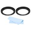 PATIKIL 46mm-77mm Metal Step Up Ring with Cleaning Cloth, 2 Pack Camera Lens Filter Adapter Ring Aluminum Filter Adapter Ring for Camera Lenses Hood, Black view 1