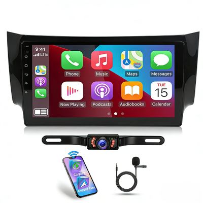 Wireless CarPlay Android 13 Car Stereo for Nissan Sentra Sylphy 2013-2018 | 10.1" Double Din Touchscreen Head Unit with Android Auto,GPS, WiFi, Backup Camera, SWC
