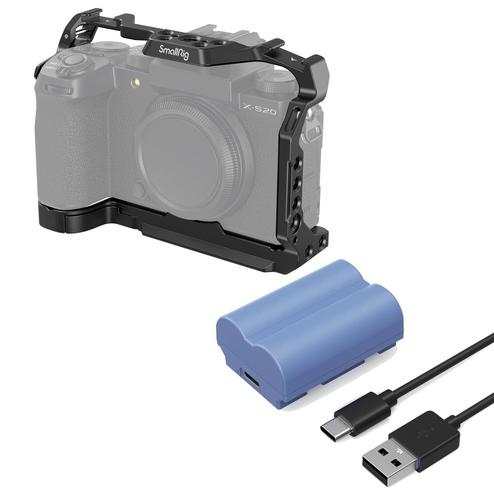 Bundle: SmallRig Camera Cage for FUJIFILM X-S20 and SmallRig NP-W235 Camera Battery