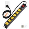 Power Strip 2700J Surge Protector, Heavy Duty Power Strips with 8FT Long Cord and Flat Plug, Wall Mountable Metal 6 Outlet Strip for Desk, Garage, Workbench and Kitchen view 1