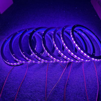 (2sets 4PC KIT) 8PCS 6.5" RGB Changing Car LED Speaker Ring Light Colors Shift Coxial Speaker Rings Spacer Ring Light Can Controlled by Remote and Bluetooth APP Simultaneously