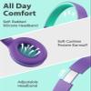 rockpapa C24 Kids Headphones with Microphone,Lightweight Foldable Corded Headphone with 3.5mm Jack Cable for Boys Girls Youth,Stereo Wired Head Phone for School Travel Purple Green view 2
