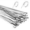 1000pc Self-Locking Metal Zip Ties, Cable Strap Tie for Stainless Steel Cable, Tie Gun Metal Zip Tensioner, Multi-Purpose Self-Locking Cable Ties, for Vehicles, Exhaust Wrap, Farms, Cables view 1