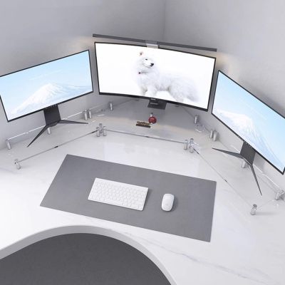 BBHW Corner Monitor Stand Large Monitor Shelves Kit Acrylic, Corner Desk Riser for 3 Monitors, Laptop/Printer/Screen Storage Display Rack, Clear Computer Elevator (Size : Height 5.7cm(2 1/4"))