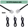 TOYAYAYO 3Pack RJ11 Cable Phone Cord for Landline - 6ft Telephone Cord - Male to Male for Landline Phone and Fax - Black view 4
