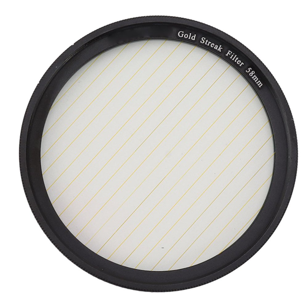 49-82mm Camera Streak Filter, Night Scenes Gold Streak Filter Light Effect Filter Special Effects Camera Filters for Night (58mm)