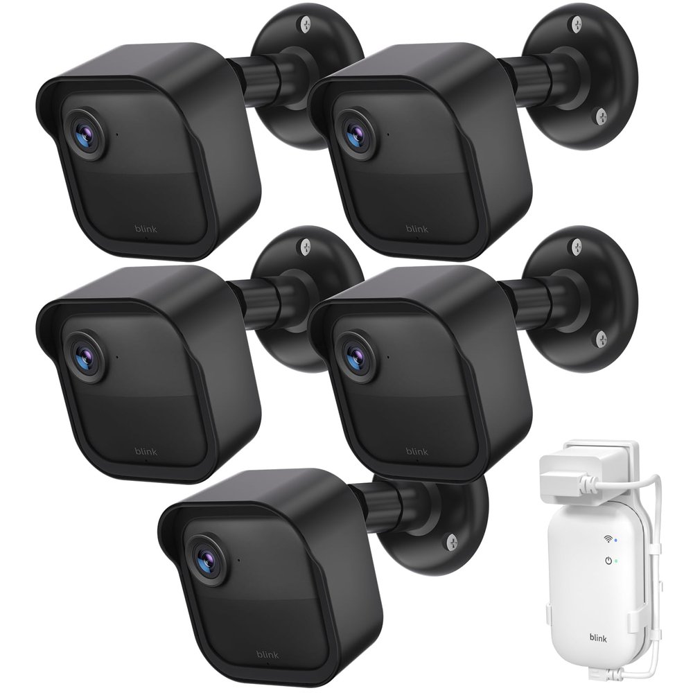 Blink Outdoor Camera Wall Mount Compatible with 2K+ & 4th Gen,3 Pack Weatherproof Protective Housing,360 Degree Adjustable with Blink Sync Module Core Outlet Mount for Blink Camera System