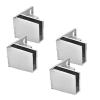 ELICNA 4 Pieces Glass Door Silver Hinges, Door Hinges, Wine Cabinet Hinges, Embedded Side Mounting, Brushed Nickel view 1
