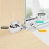 ELICNA 4 Pieces Glass Door Silver Hinges, Door Hinges, Wine Cabinet Hinges, Embedded Side Mounting, Brushed Nickel view 4
