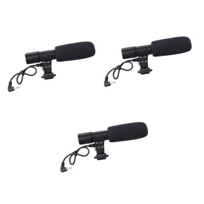 3 Pcs Camera Compatible External Microphone Pickup Range 20ft Filmmaking 3.5mm Cable 1/4 Screw for Easy Setup