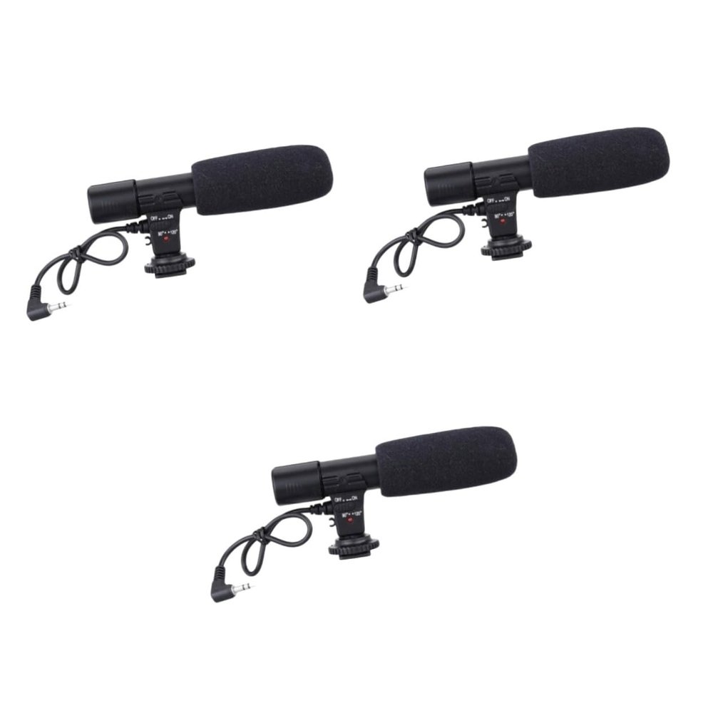 3 Pcs Camera Compatible External Microphone Pickup Range 20ft Filmmaking 3.5mm Cable 1/4 Screw for Easy Setup