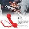 Retro Handset in Black One Touch Answer Button, Works with Most Smartphones, Superior Sound, Reduced Radiation, Volume Control (Red) view 3