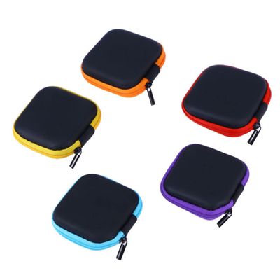WOFASHPURET 5pcs Mini Headphone Storage Case Portable Pouches for Earphones USB Cables and Accessories and Lightweight Travel Organizer