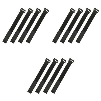 Amosfun 60pcs Adjustable Buckled Sticker Straps for Luggage Packing Accessories for Organizing Bags Cables and More Black