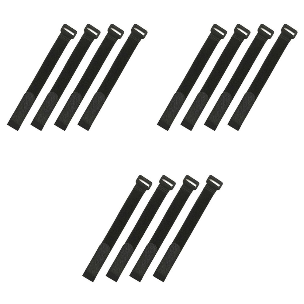 Amosfun 60pcs Adjustable Buckled Sticker Straps for Luggage Packing Accessories for Organizing Bags Cables and More Black