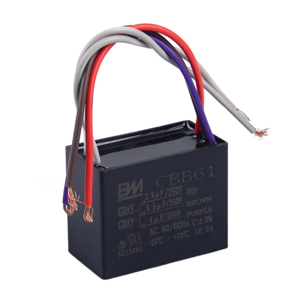 CBB61 Capacitor 2.5uF + 3.5uF + 4uF 5 Wire 250VAC Capacitor Fit for Ceiling Fan Accessories