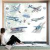 Airplane Wall Decals Airplanes for Kids Airplane Art Space Decor for Boys Room Airplane Wallpaper - Plane Baby Nursery Wall Dcor view 2