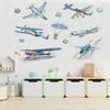 Airplane Wall Decals Airplanes for Kids Airplane Art Space Decor for Boys Room Airplane Wallpaper - Plane Baby Nursery Wall Dcor view 3