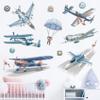 Airplane Wall Decals Airplanes for Kids Airplane Art Space Decor for Boys Room Airplane Wallpaper - Plane Baby Nursery Wall Dcor view 4