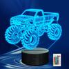 CoolGift Mart Monster Trucks Night Light for Boys, 3D LED Optical Illusion Lamp with Remote Control and Timer, Perfect Christmas and Birthday Gift Idea for Boys, Kids, and Teens view 1