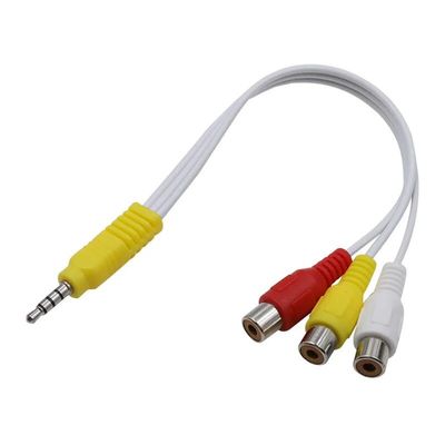 3.5MM to 3 RCA Cable Video Component AV Adapter Cable for TV Red White and Yellow Female