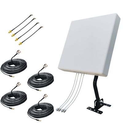 4x4 MIMO Panel Antennas High-Performance Kit for T-Mobile, AT&T, & Verizon 4G LTE & 5G Cellular Modems600-6000MHz, 32.8ft Cables, TS9, SMA, J-Mount Pole