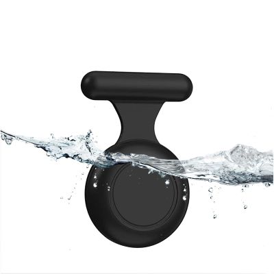 Frylaa AirTag Holder Case for Kids Waterproof,Hidden AirTag Case with Brooch Pin Holder,Item Locator,Anti Lost GPS Tracker Item Finder for Child/Kids/Elderly/Pets/Clothing-Black