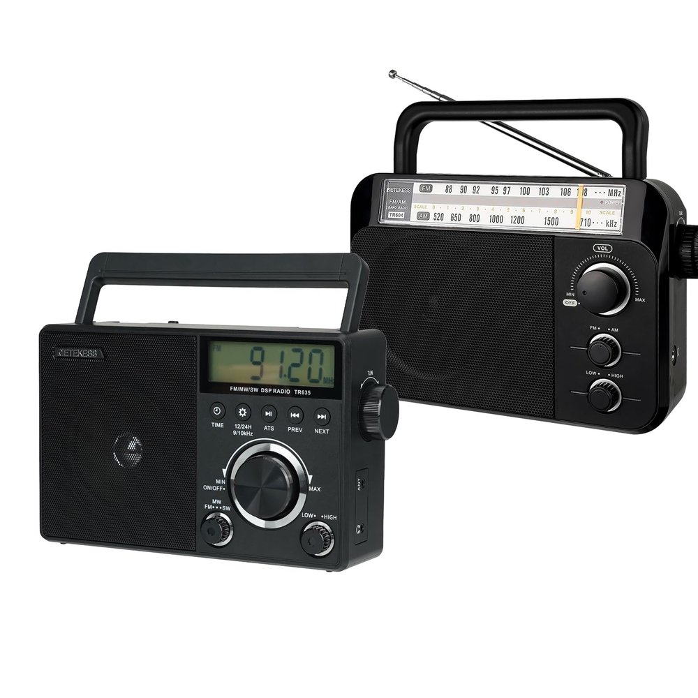 Retekess TR604 AM FM Shortwave Radio, Portable Digital Radio With Backlight LCD Display, ATS, External Antenna Socket, 3.5mm Earphone Jack, Time Setting, Battery or AC Power