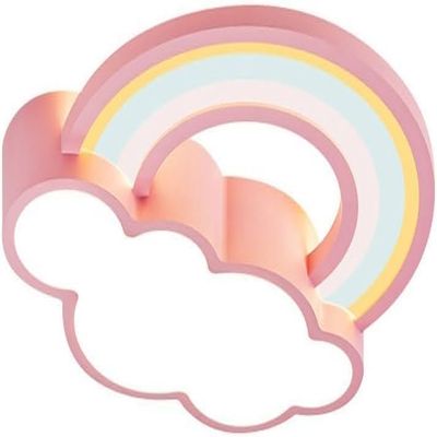 SIYANE 72W Kids Room Cloud Ceiling Light LED Dimmable Bedroom Flush Mount Ceiling Light Acrylic Shade Modern Cartoon Rainbow Pink Large Low Ceiling Lamp for Girls Room Children Nursery