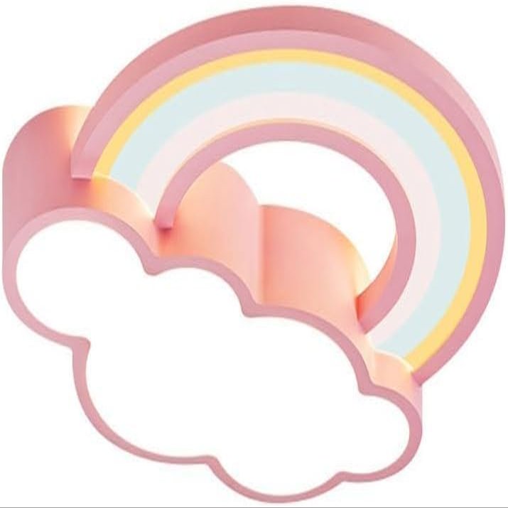 SIYANE 72W Kids Room Cloud Ceiling Light LED Dimmable Bedroom Flush Mount Ceiling Light Acrylic Shade Modern Cartoon Rainbow Pink Large Low Ceiling Lamp for Girls Room Children Nursery