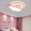 SIYANE 72W Kids Room Cloud Ceiling Light LED Dimmable Bedroom Flush Mount Ceiling Light Acrylic Shade Modern Cartoon Rainbow Pink Large Low Ceiling Lamp for Girls Room Children Nursery view 2