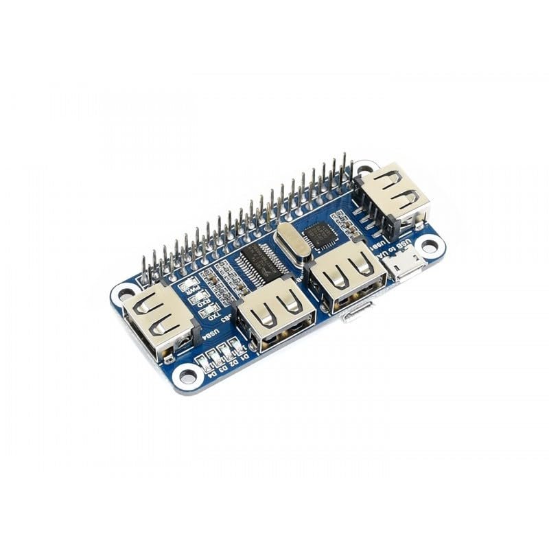 4 Port USB HUB HAT Compatible with Raspberry Pi USB to UART Onboard for Zero/Zero 2W / Zero W/Zero WH Easy Serial Communication