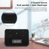3 in 1 Wireless Charger withSpeaker, Quick Charging for Wireless Phone, Digital Alarm Clock for Bedroom, Office (Black) view 4